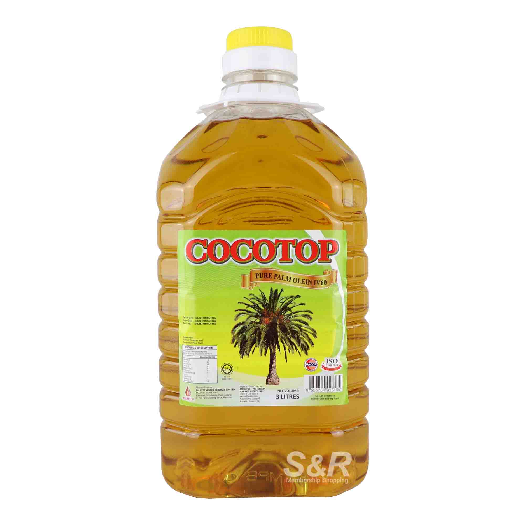 Cocotop Pure Palm Olein Oil 3L